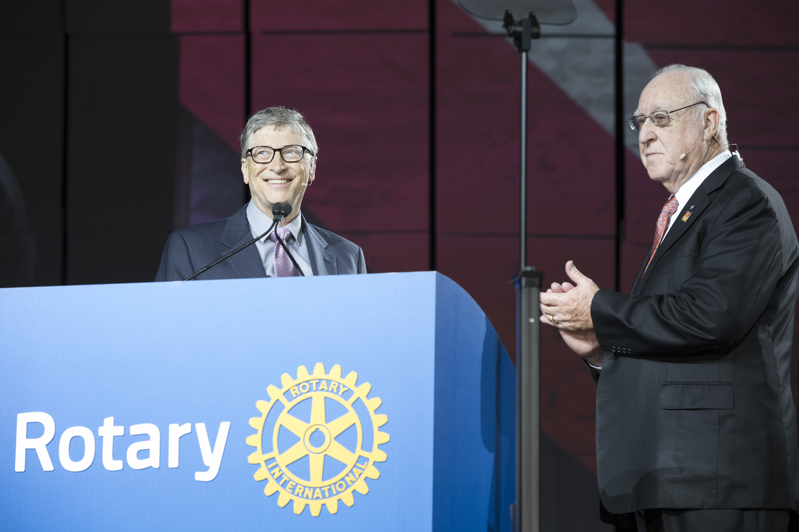 Bill Gates and John Germ at the 2017 Rotary International Convention