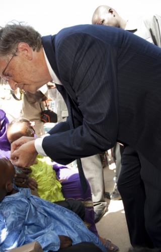 Bill Gates Administering a Polio Vaccine